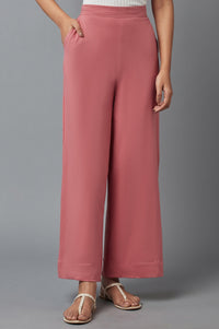 Maroon Cotton Lycra Straight Palazzo