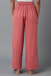 Maroon Cotton Lycra Straight Palazzo