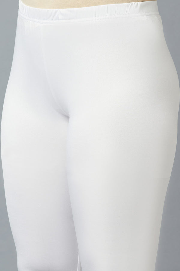 Shimmer White Skin Fit Churidar