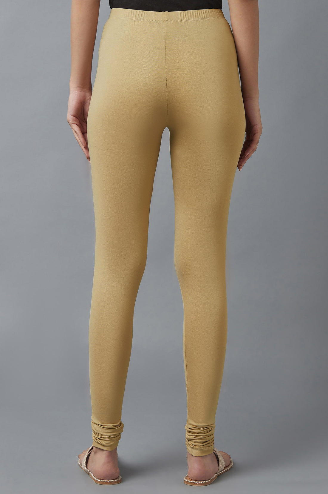 Gold Cotton Lycra Churidar