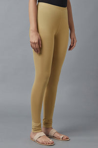 Gold Cotton Lycra Churidar