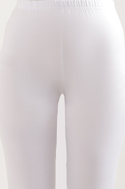 Shimmer White Snug Fit Tights