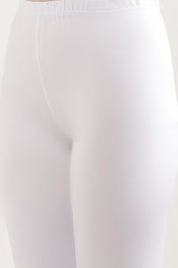 Shimmer White Snug Fit Tights