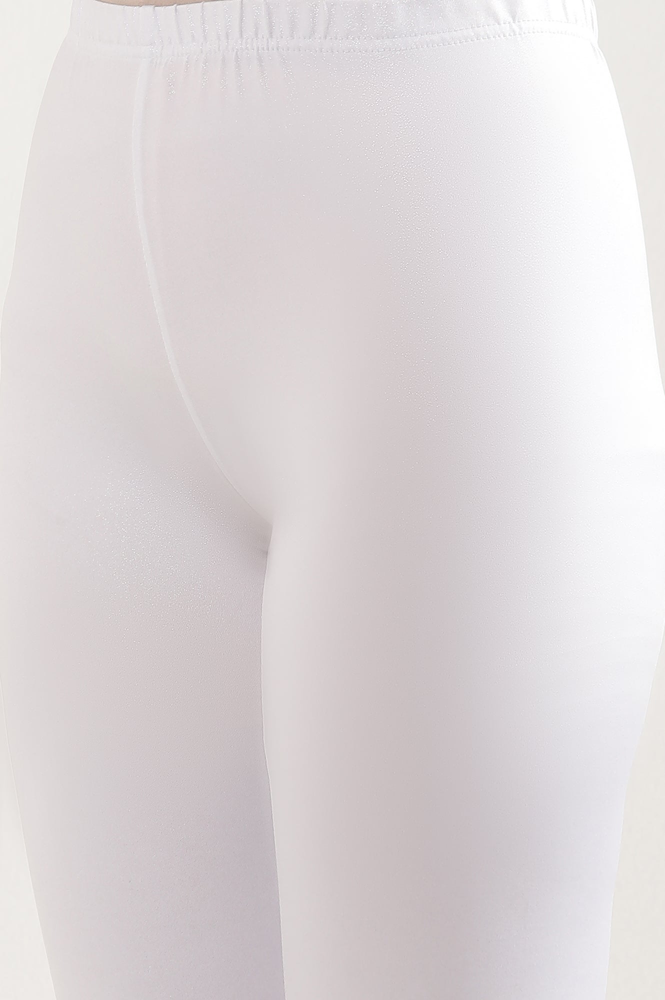 Shimmer White Snug Fit Tights