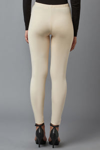 Beige solid tights