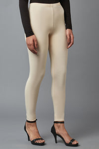 Beige solid tights