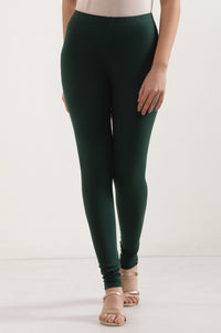 Green Cotton Lycra Tights