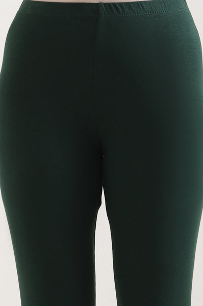 Green Cotton Lycra Tights