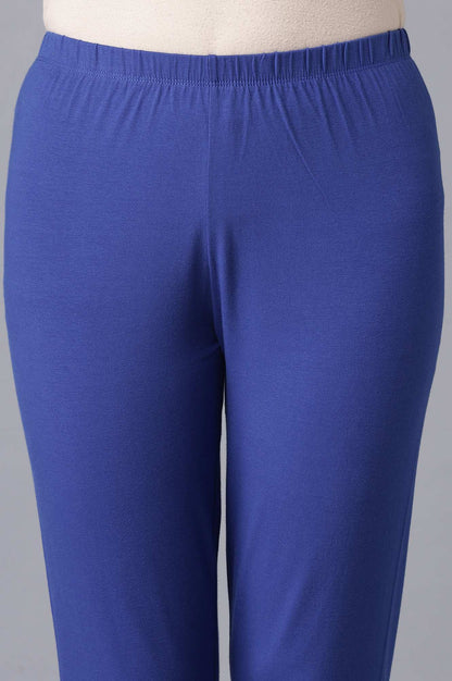 Blue Cotton Lycra Tights