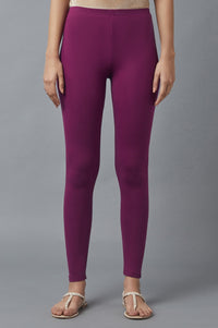 Purple Cotton Lycra Tights