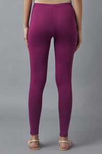 Purple Cotton Lycra Tights