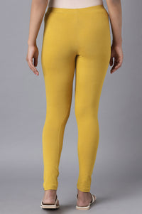 Yellow Cotton Lycra Tights