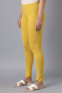 Yellow Cotton Lycra Tights