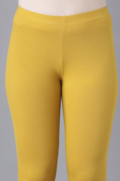 Yellow Cotton Lycra Tights