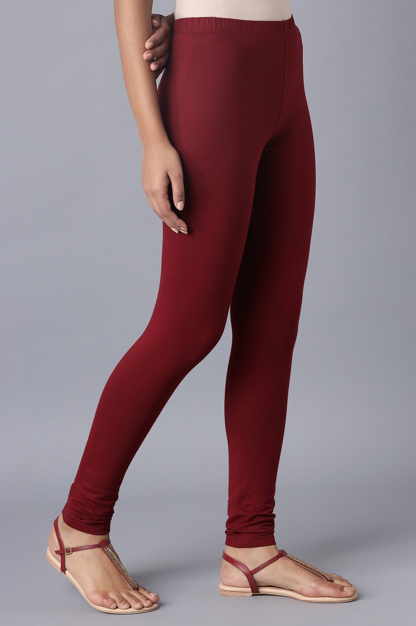 Red Cotton Lycra Tights