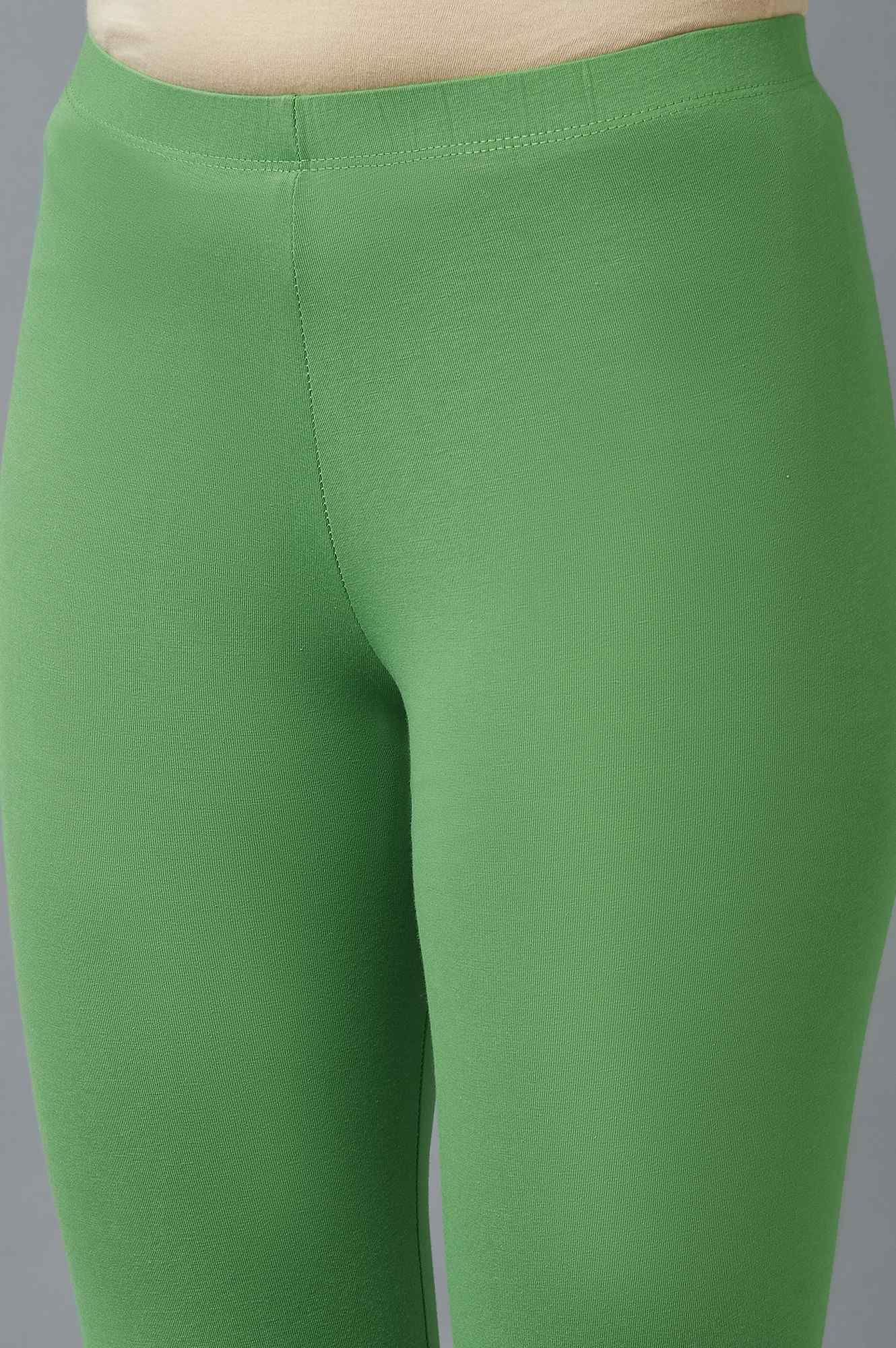 Green Cotton Lycra Tights