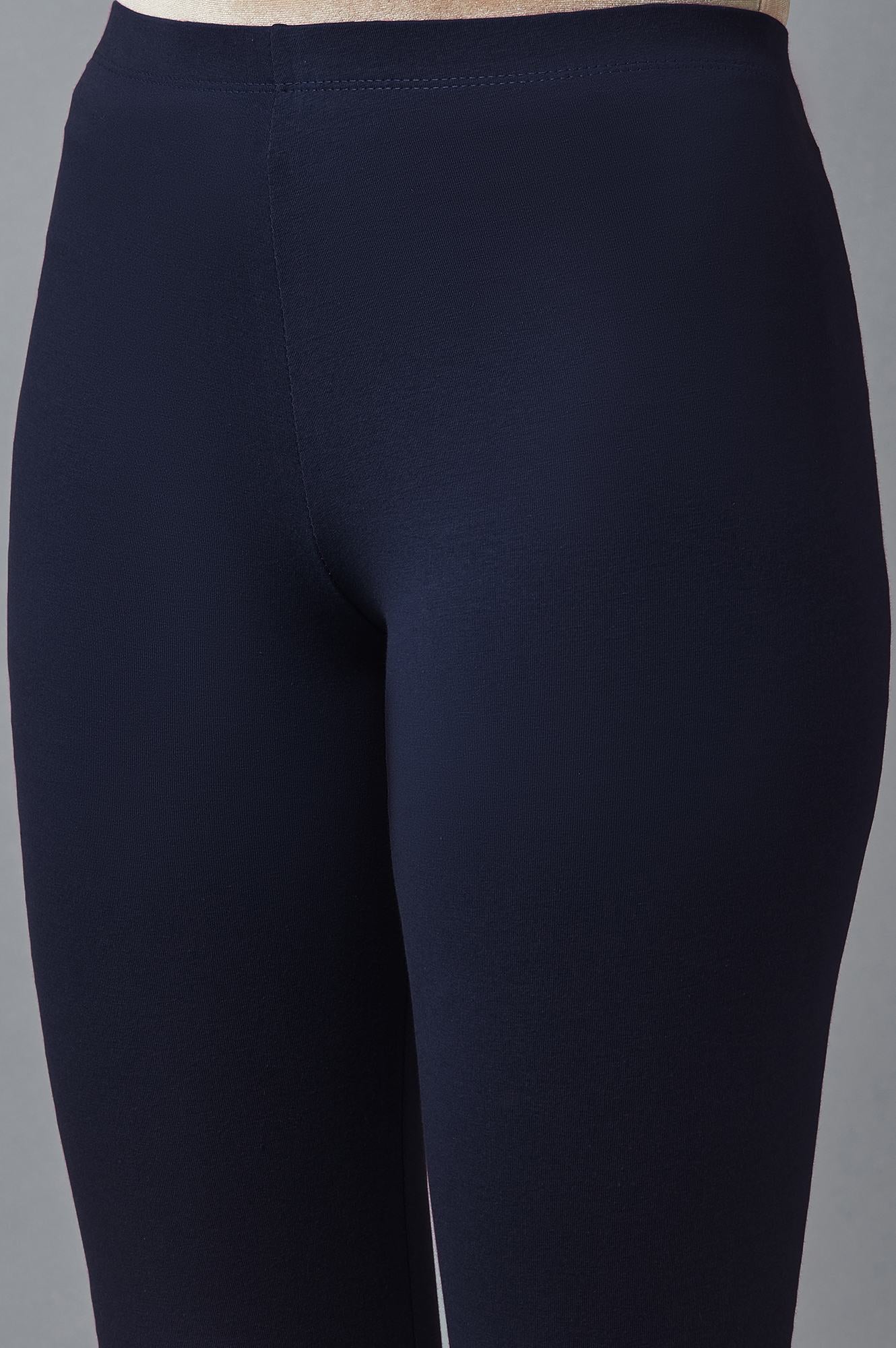 Navy Cotton Lycra Tights