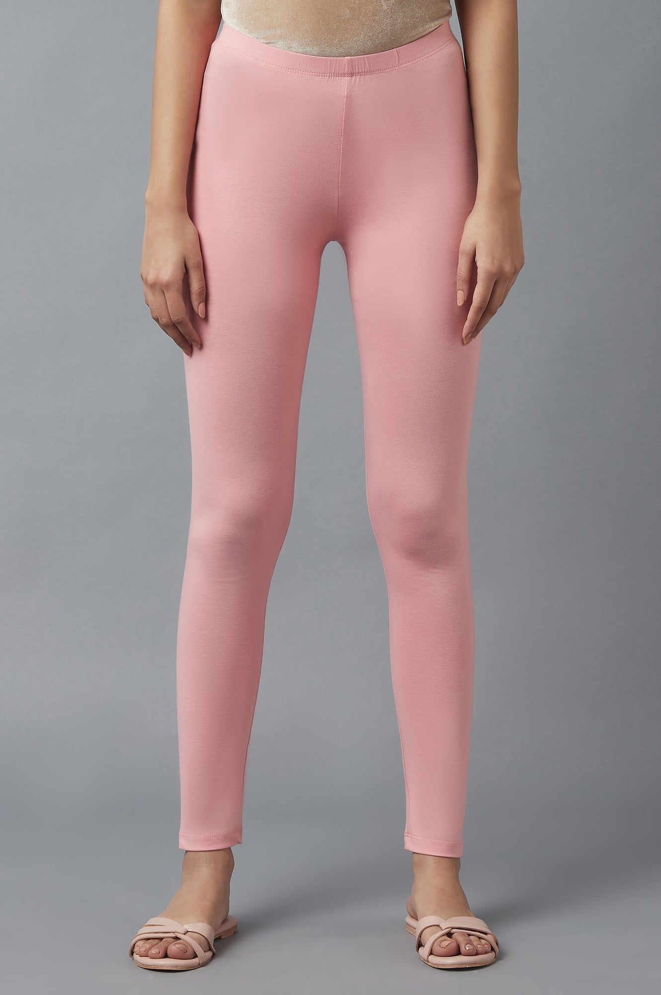 Pink Cotton Lycra Tights