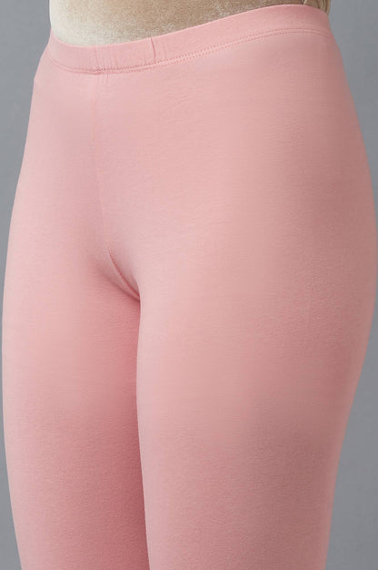 Pink Cotton Lycra Tights