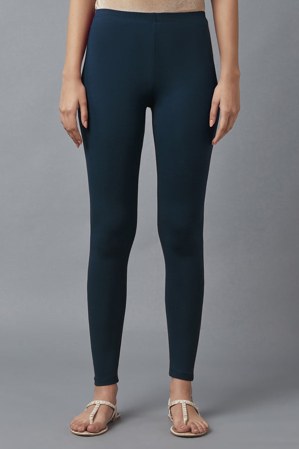 Navy Blue Cotton Lycra Tights