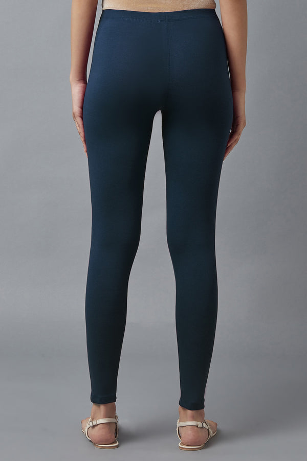 Navy Blue Cotton Lycra Tights