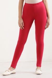 Pink Cotton Lycra Tights