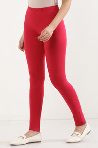 Pink Cotton Lycra Tights