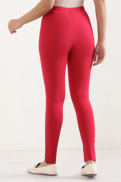 Pink Cotton Lycra Tights