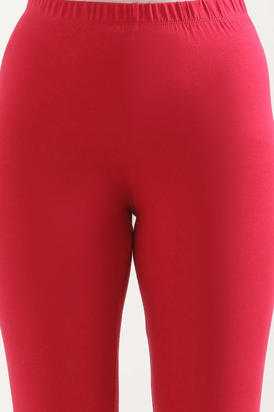 Pink Cotton Lycra Tights