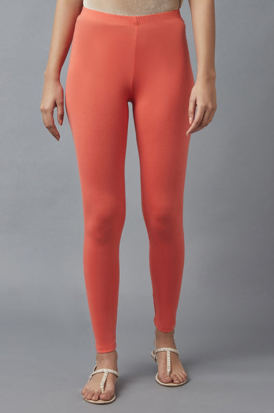 Peach Cotton Lycra Tights