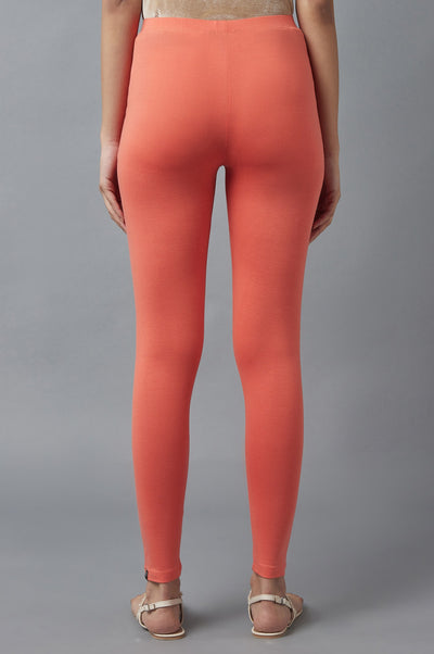 Peach Cotton Lycra Tights