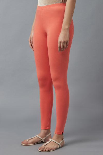 Peach Cotton Lycra Tights