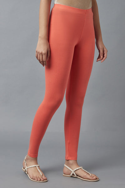Peach Cotton Lycra Tights