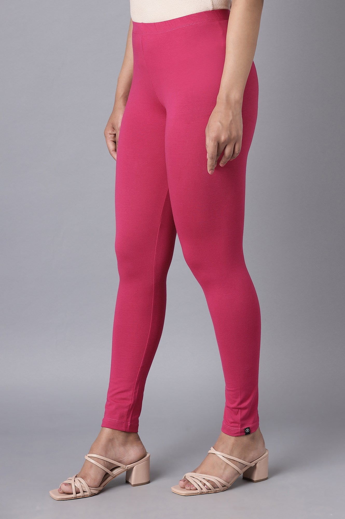 Pink Cotton Lycra Tights