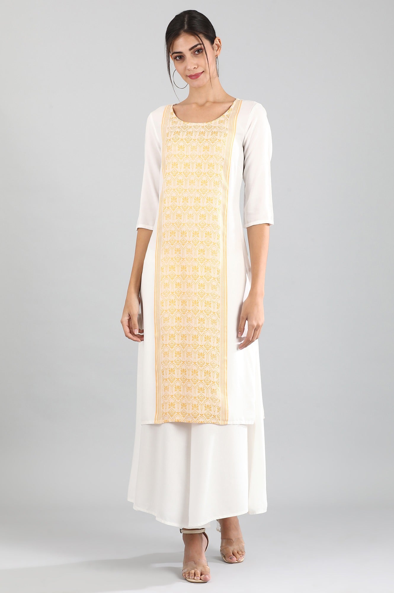 Off-White Geometric Print kurta