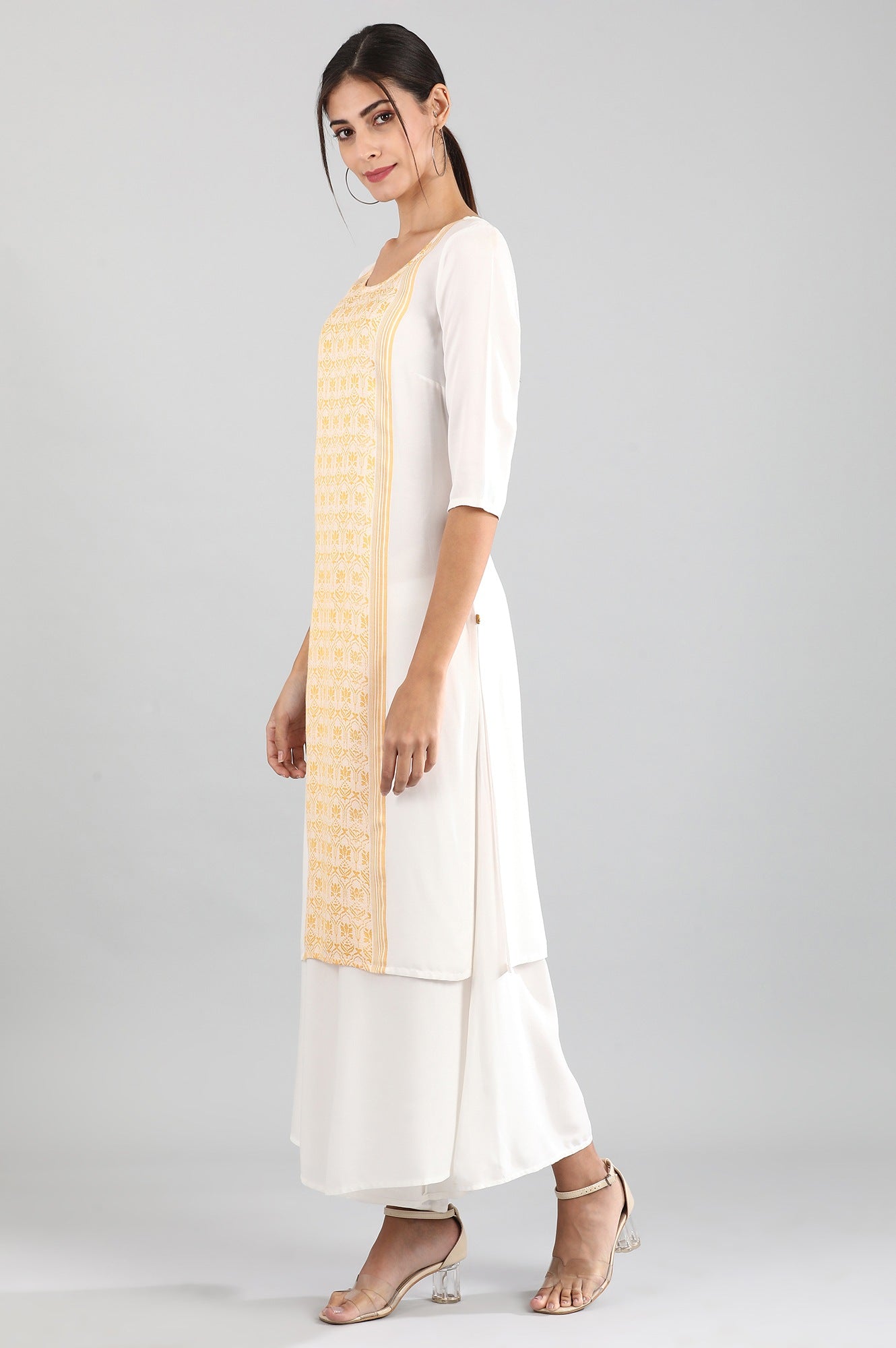 Off-White Geometric Print kurta