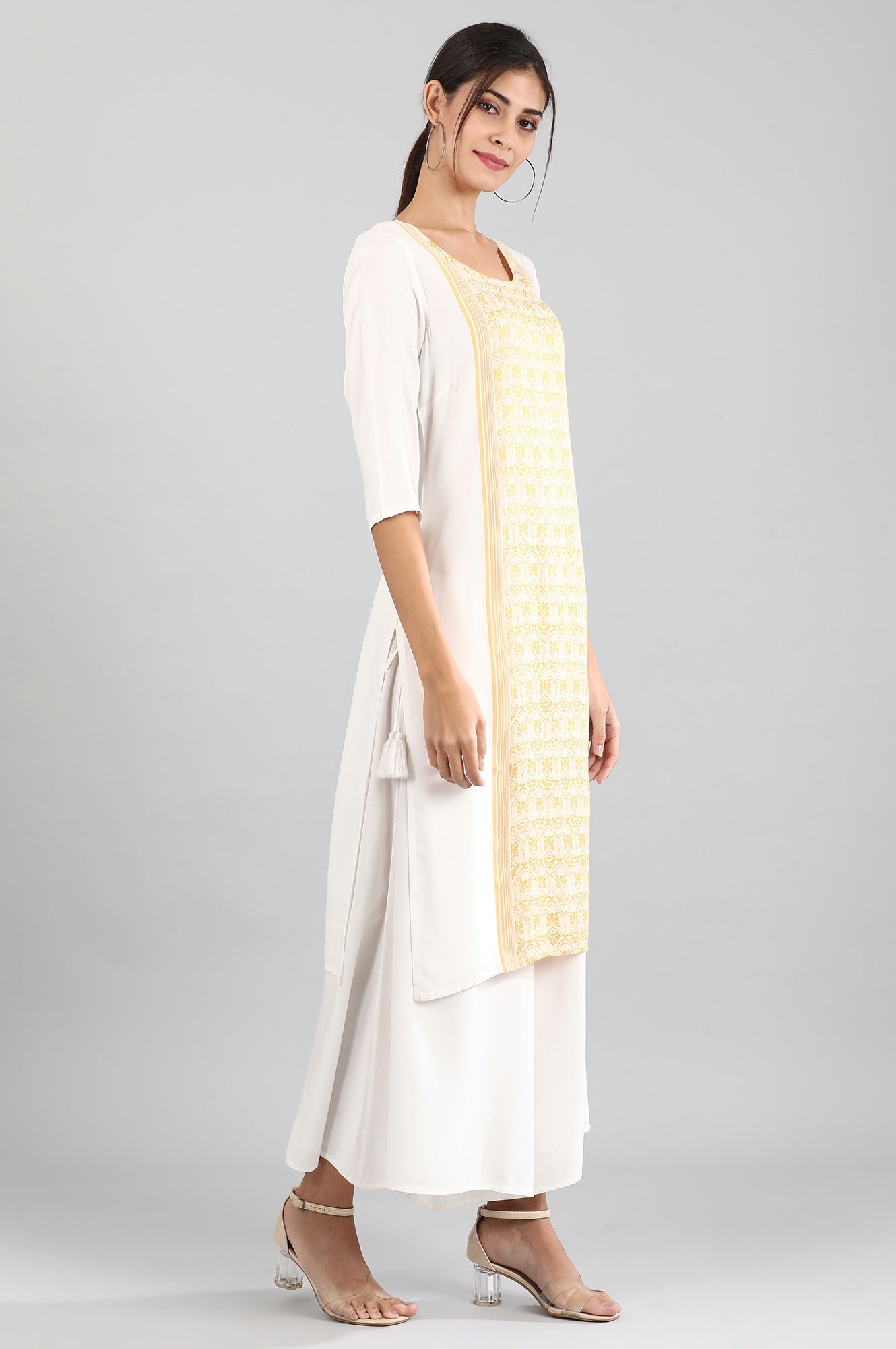 Off-White Geometric Print kurta