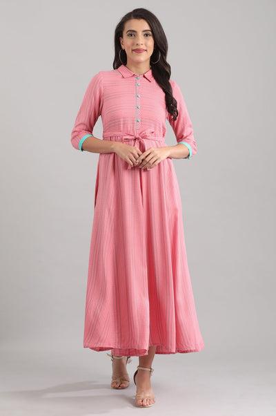 Pink Shirt Collar kurta