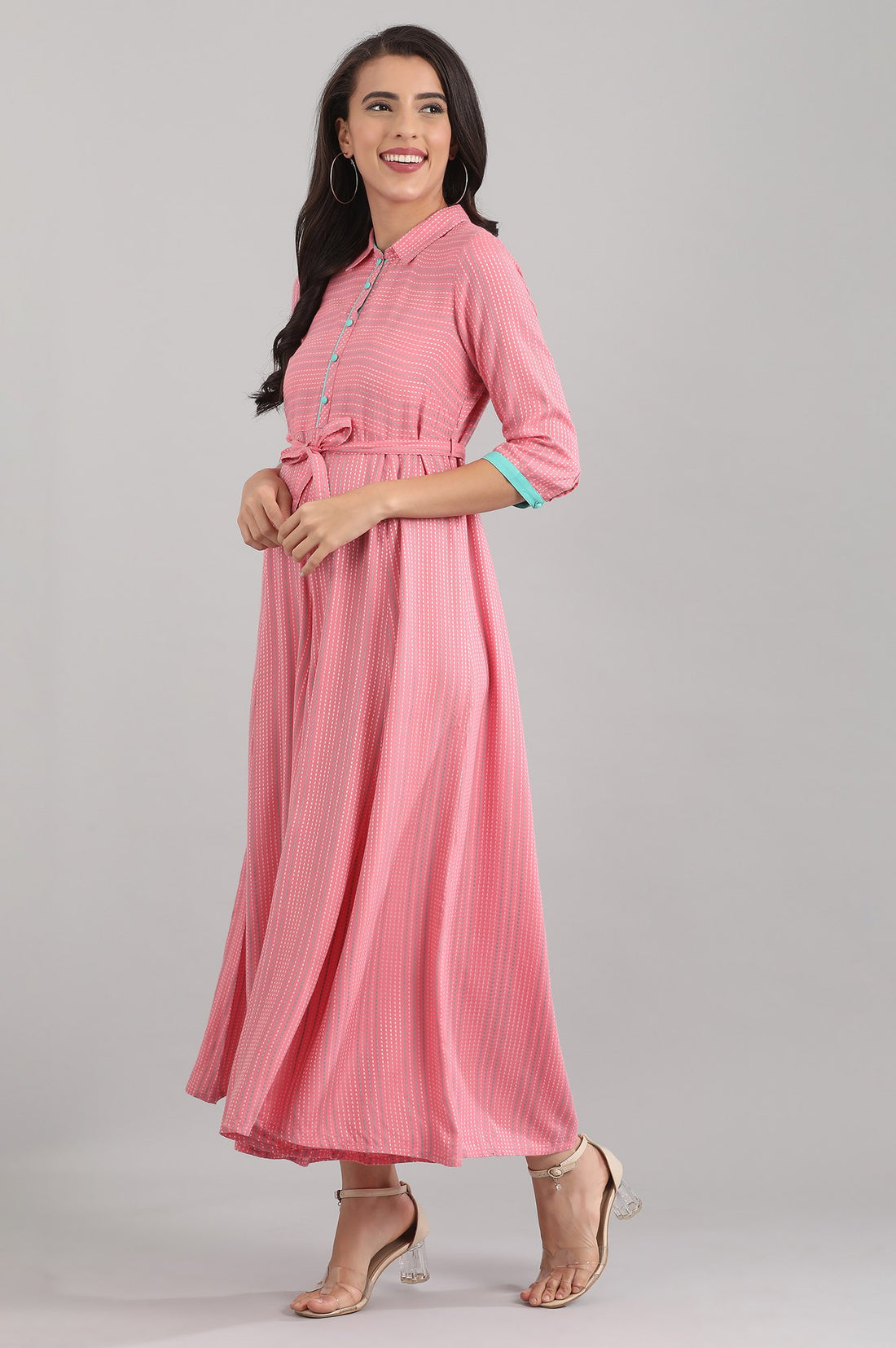 Pink Shirt Collar kurta