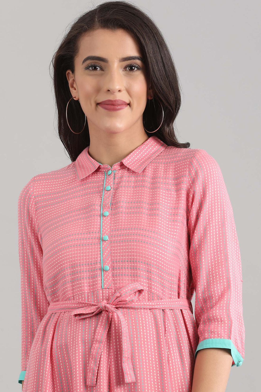 Pink Shirt Collar kurta