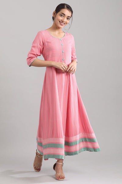 Pink A-Line kurta