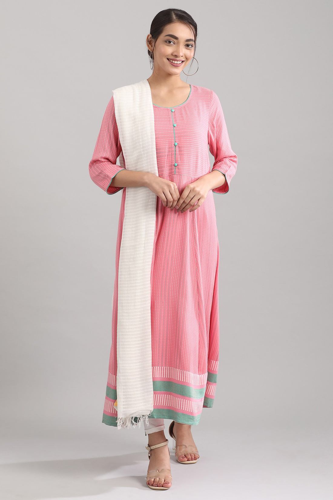 Pink A-Line kurta