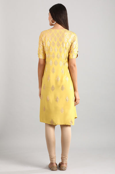 Yellow Asymetric kurta