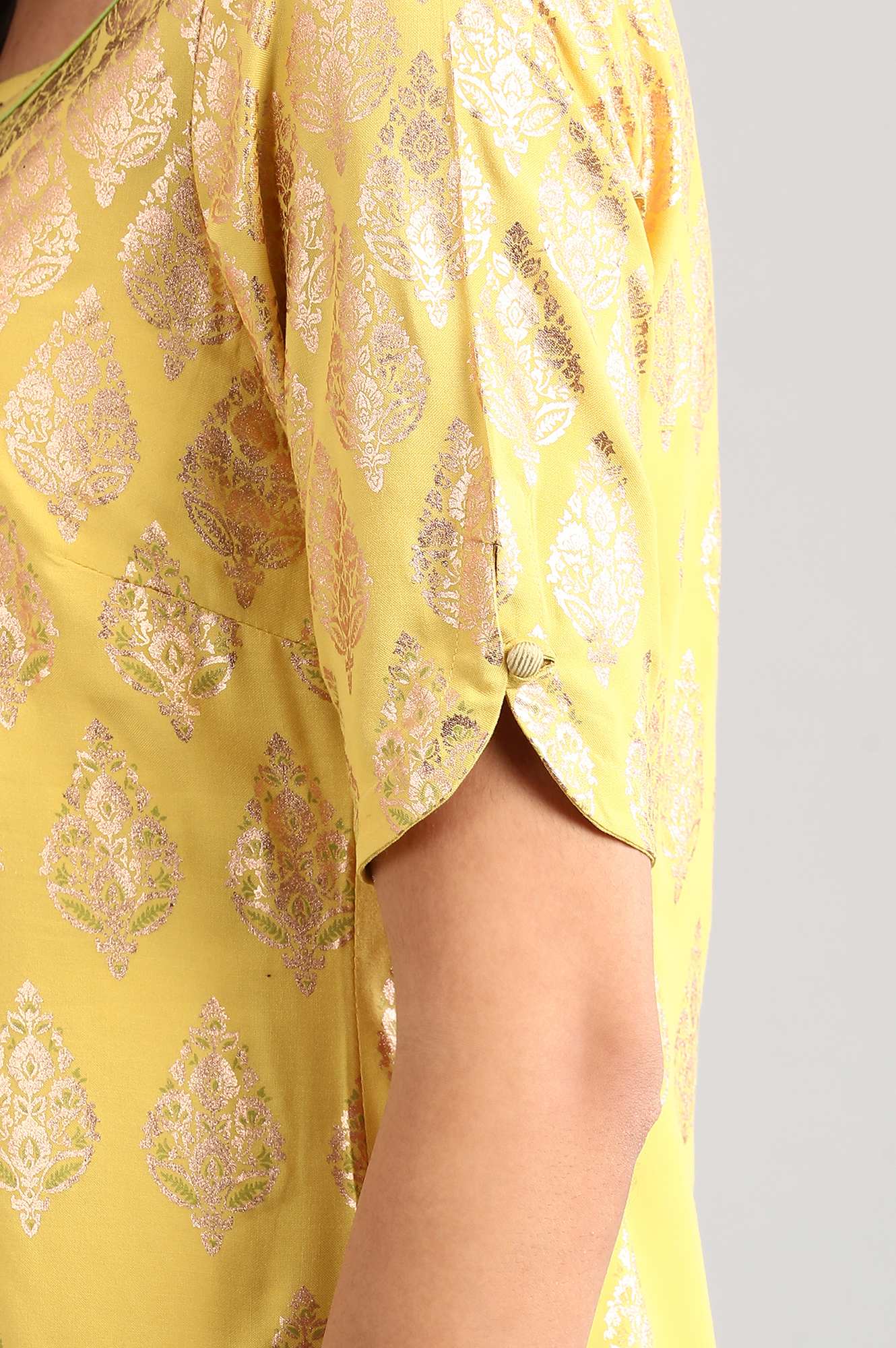 Yellow Asymetric kurta