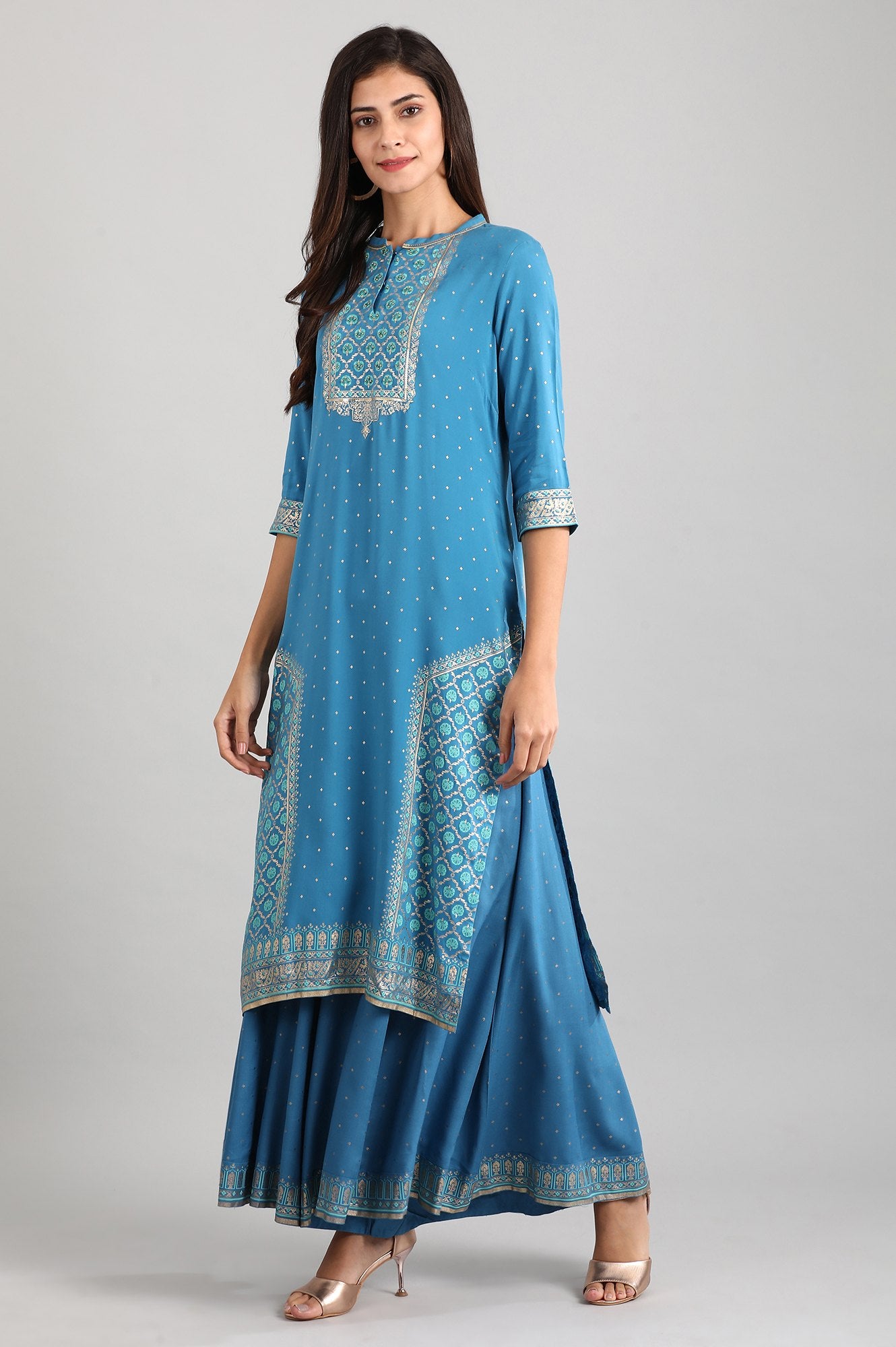 Blue Straight kurta