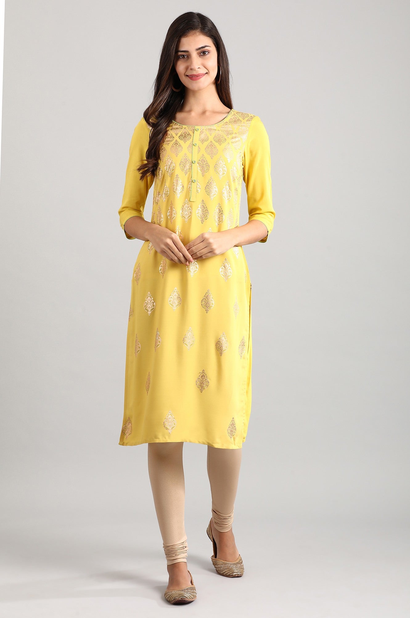 Yellow Straight kurta