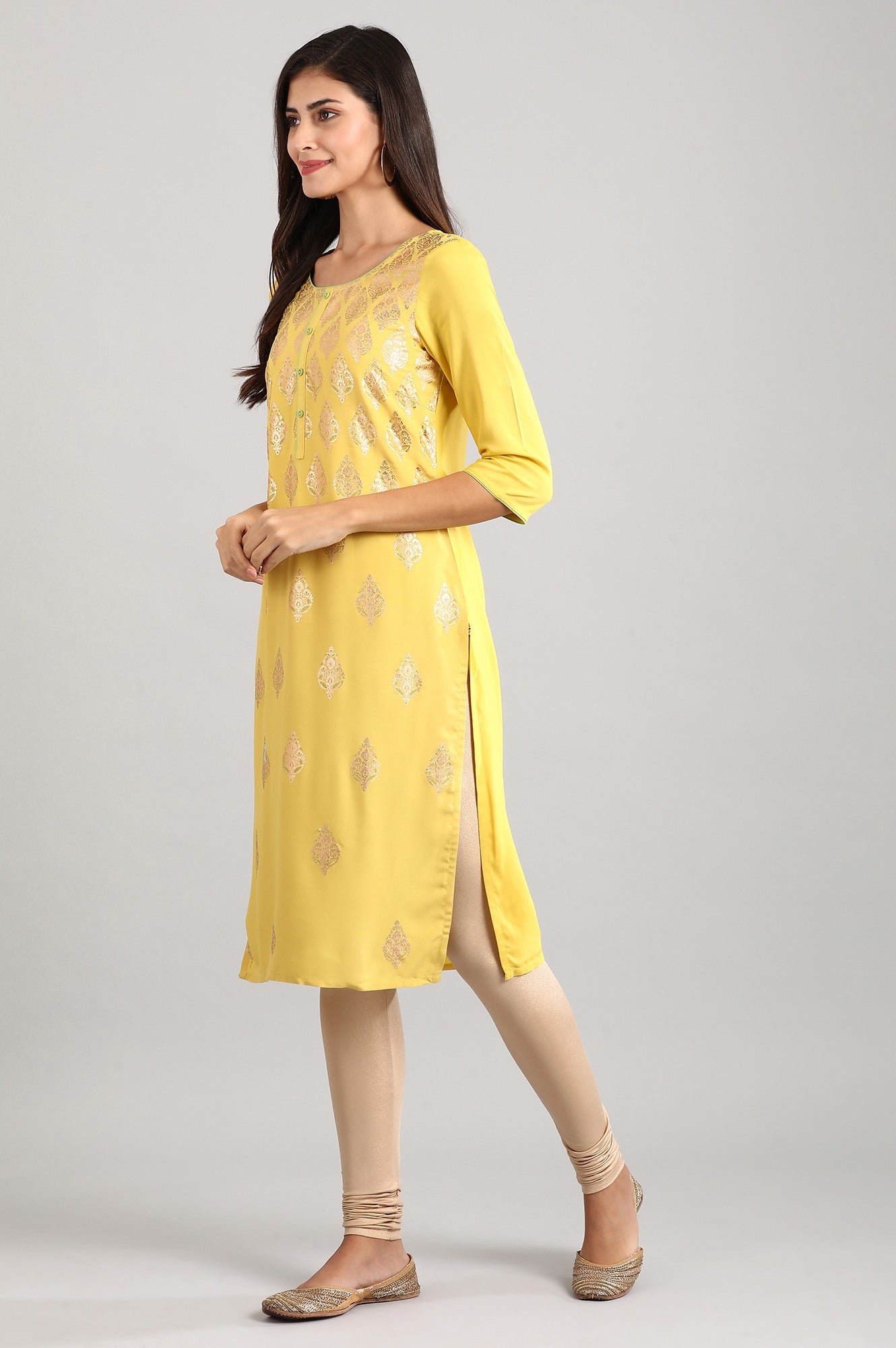 Yellow Straight kurta