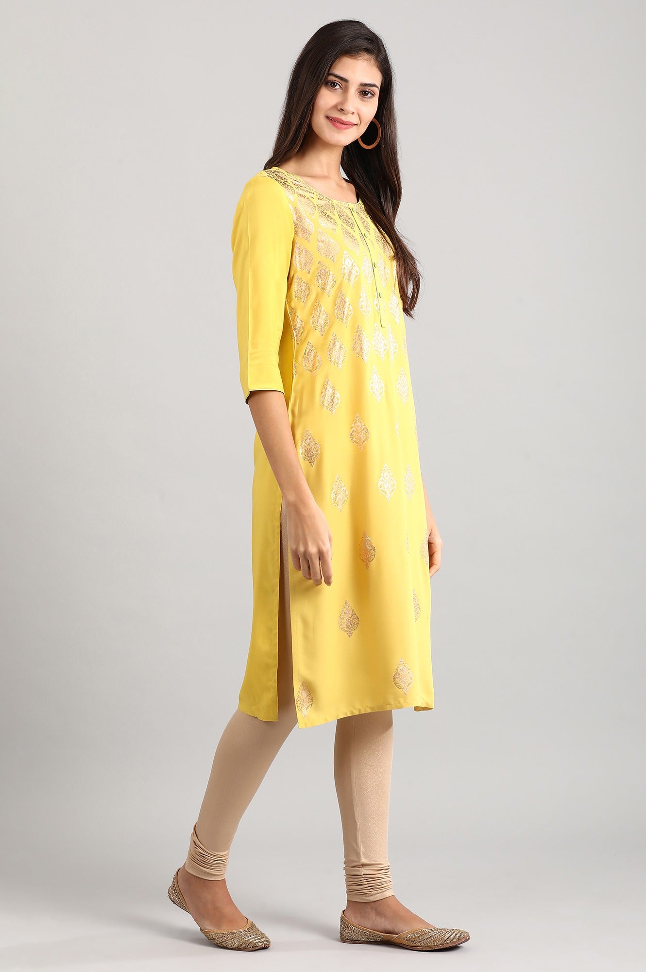 Yellow Straight kurta