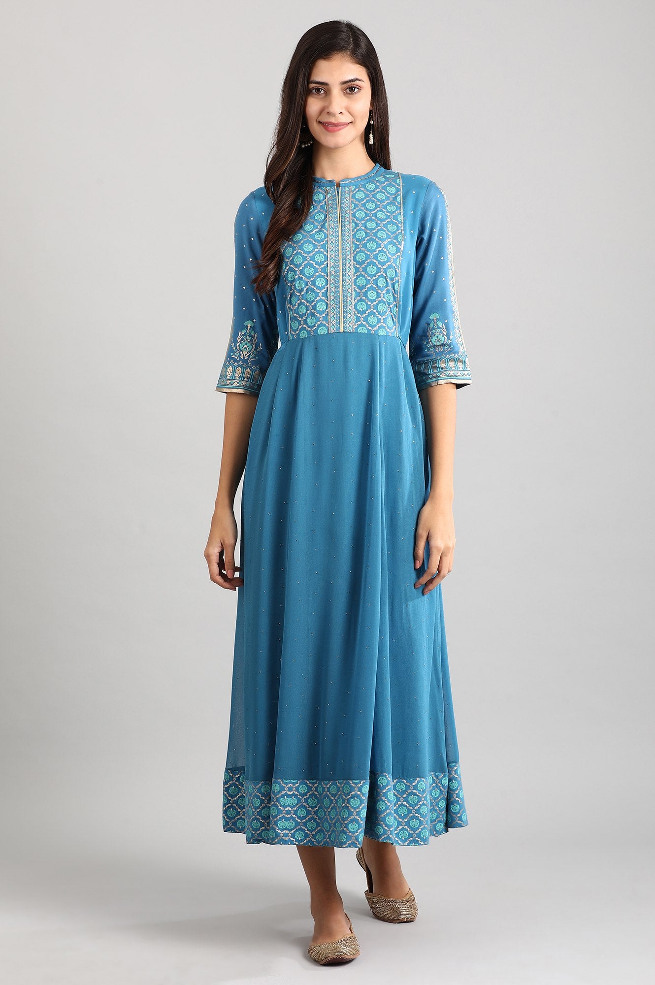 Blue A-Line Dress