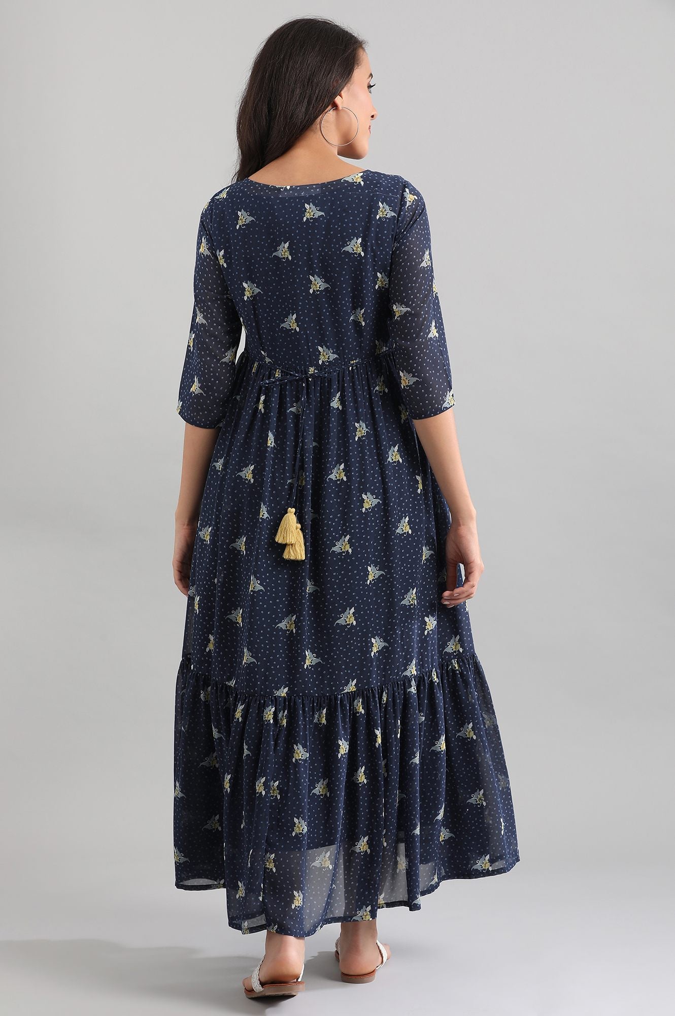 Blue Gathered Dress